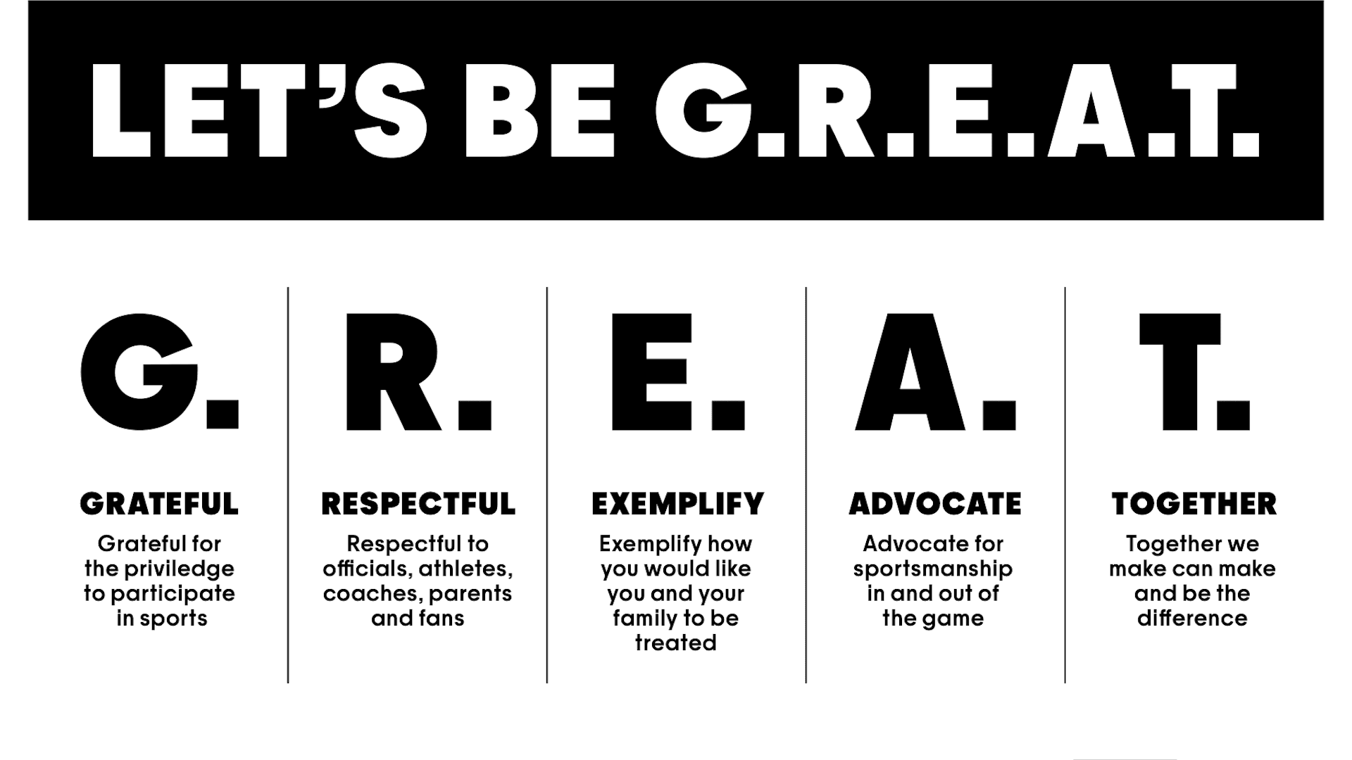 Let's be G.R.E.A.T